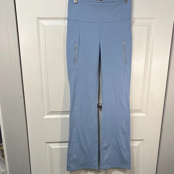 Athleta Rainier Bootcut Flare Pants Light Blue High Rise Performance Leggings - Picture 2 of 10